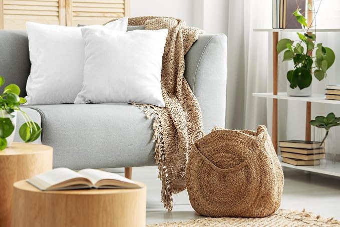 ROYALE LINENS 16 x 16 Pillow Insert - Down Alternative Throw Pillows Insert - Square Pillow Pack of 2 White - Bed & Couch Pillows - Inner Cushion for Bed, Cushion for Living Room - Shams Stuffer