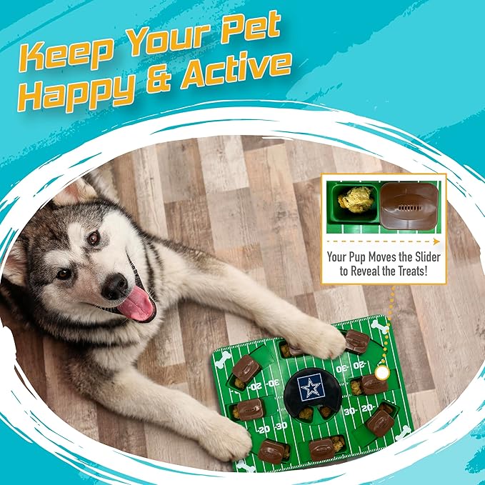 Pets First NFL Dallas Cowboys Puzzle Toy, Puzzle Treat Dog Toy, Interactive Dog Treat Toy, Dog Puzzle