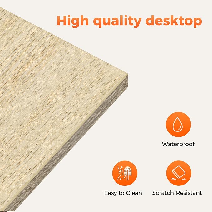 Mericonia 32x16 Inch Computer Desk with Wheels, Small Simple Rolling Desk | Writing Table for Home Office Bedroom Work Study, Oak