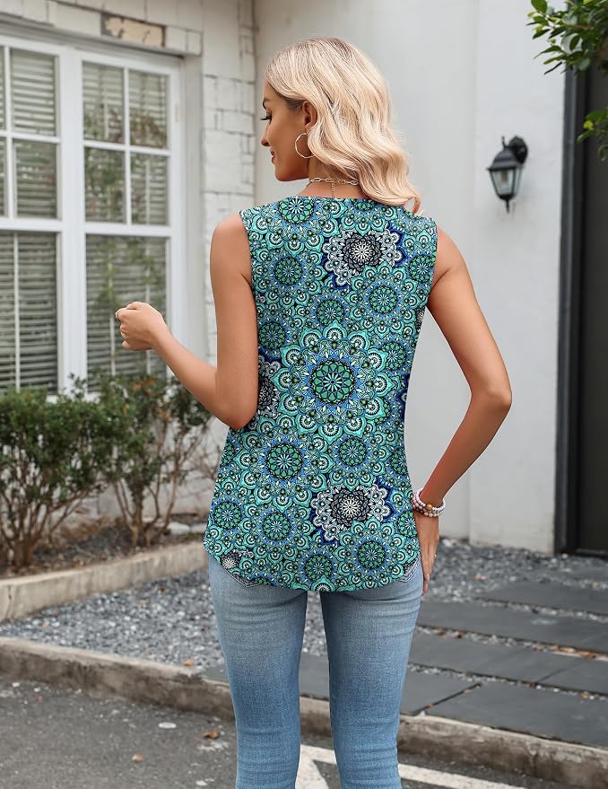 Zeagoo Tank Top for Women V Neck Loose Fit Sleeveless Summer Tops Business Casual Outfits Dressy Blouses Shirts