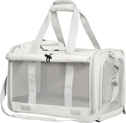 Cat Carrier and Dog Carrier is Designed for Pets Weighing up to 16 lbs.Soft-Sided,Durable and Collapsible Travel Carrier,Breathable Mesh for Ventilation,Adjustable Shoulder Strap for Comfort