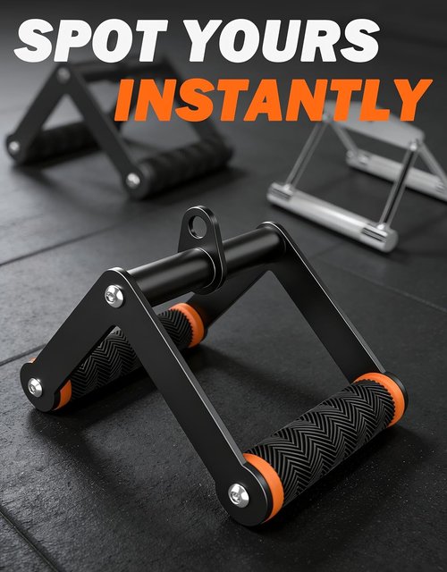 Fitarc Cable Machine Attachment Set - Lat Pulldown Attachments with Non-Slip Grips | Orange
