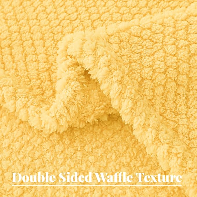 Whale Flotilla Extra Large Soft Fleece Throw Blanket for Couch | 50x70 Inch, Yellow, Suitable for Sofa Chair Bed, Fluffy Fuzzy Jacquard Blankets for All Season, Lightweight and Cozy