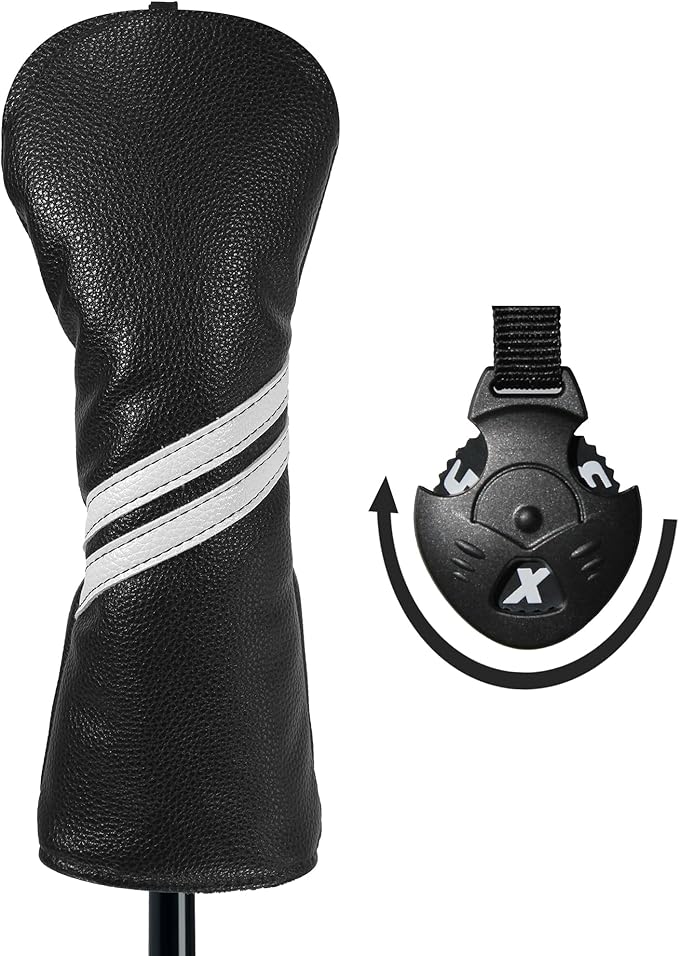 Golf Club Head Covers - 4pcs or 1pc Golf Accessories Club Covers Set for Woods and Driver Fairway Hybrids with Interchangeable Tags