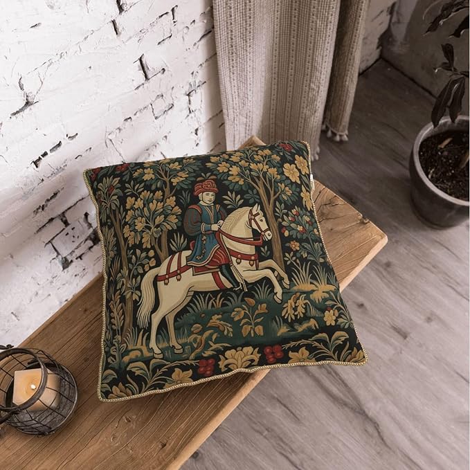 Vintage Tapestry Horse Velvet Pillow Covers 16x16 Inch Boho Retro Abstract Forest Throw Pillows for Couch Cushion Covers Pillowcase Boho Animal Farmhouse Pillow Cases for Sofa Bed Bedroom