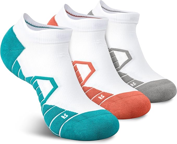 Hylaea Athletic Running Socks Cushion Padded Moisture Wicking Low Cut