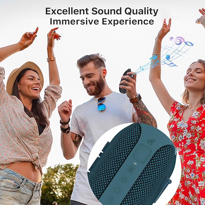 NOBIS Clip N1 Portable Bluetooth Speaker with App, Beat Mode, Up to 24H Playtime, IP68 Waterproof, BT 5.3, HD Sound, Stereo Pairing, Custom EQ, Perfect for Outdoor, Home and Adventure (Blue)