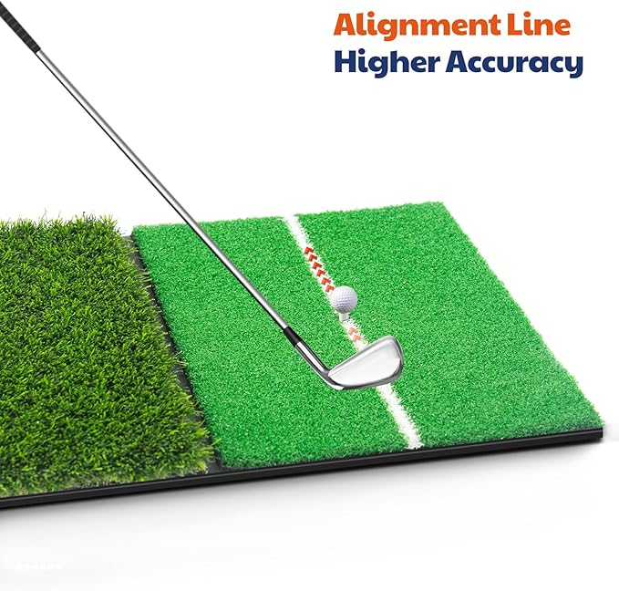 JAYA Golf Hitting Mat with Heavy Rubber Base, Foldable Golf Practice Mat for Indoor and Outdoor Training, Fairway & Rough Turf for Swing and Chipping