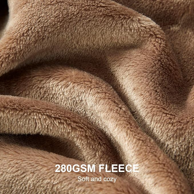 Hansleep Full Camel Fleece Blanket, Soft Flannel Bed Blanket | Fuzzy Cozy Blanket 84x90 Inches, Multi-use for Bed, Sofa, Couch, Travel, Camping, All Season Warm Lightweight Cover