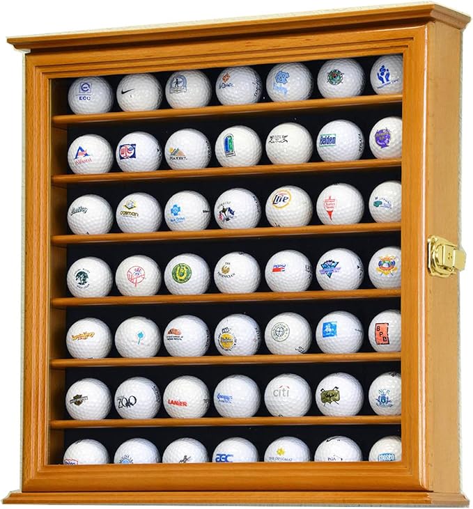 49 Golf Ball Display Case Cabinet (Oak)