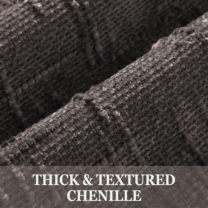 decorUhome Textured Chenille Throw Pillow Covers 22x22 Set of 2 Dark Brown | Fall Modern Farmhouse Soft Cozy Slubby Couch Pillow Cases Boho Decorative Pillow Cases for Bed Sofa Living Room Home Decor