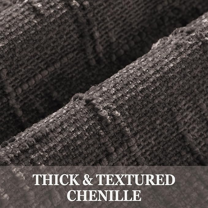 decorUhome Textured Chenille Throw Pillow Covers 16x16 Set of 2 Dark Brown | Fall Modern Farmhouse Soft Cozy Slubby Couch Pillow Cases Boho Decorative Pillow Cases for Bed Sofa Living Room Home Decor