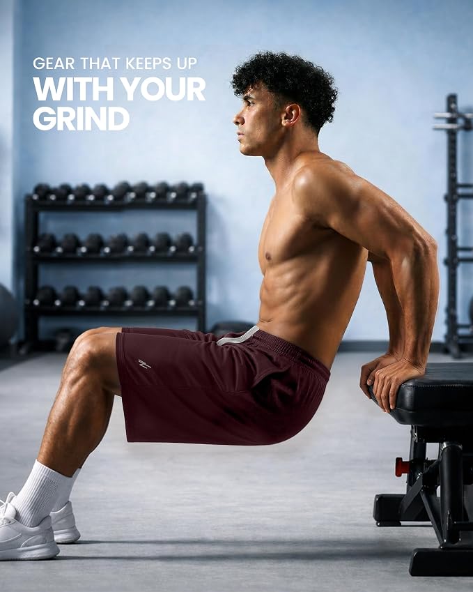 Quick Dry Knit Men's Athletic Shorts Loose-Fit Running Workout Gym Shorts