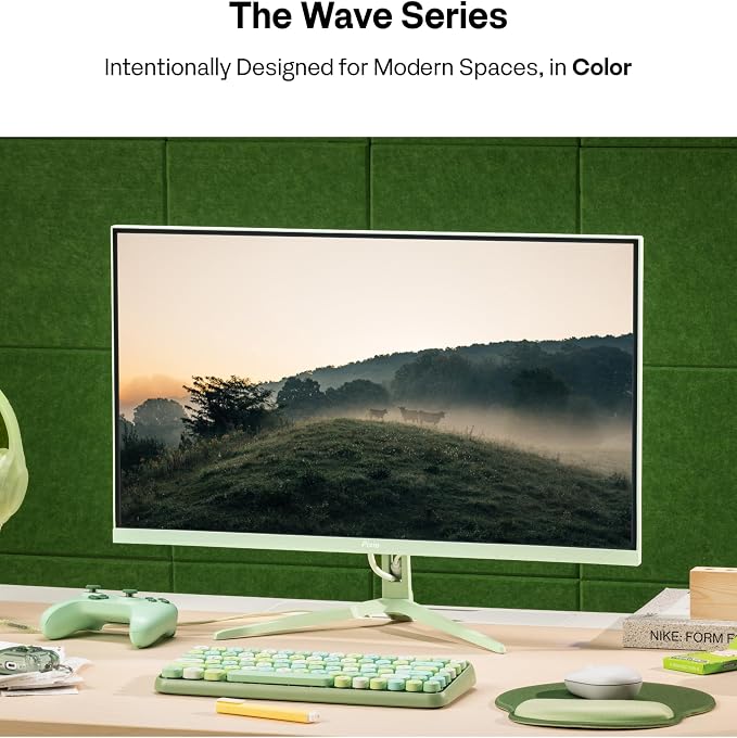 Pixio PX246 Wave Mint Green 24 inch 120Hz Refresh Rate FHD 1080p Resolution IPS Panel 4ms GTG Response Time Gaming Monitor with Adaptive Sync