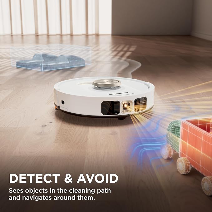 Shark Stratos 2-in-1 Robot Vacuum & Mop with 25+ Hands-Free Features & NeverTouch Self-Cleaning Base, Precision Mapping, Autolift Technology, HEPA Filtration, Edge Detect, White, RV2720ZE