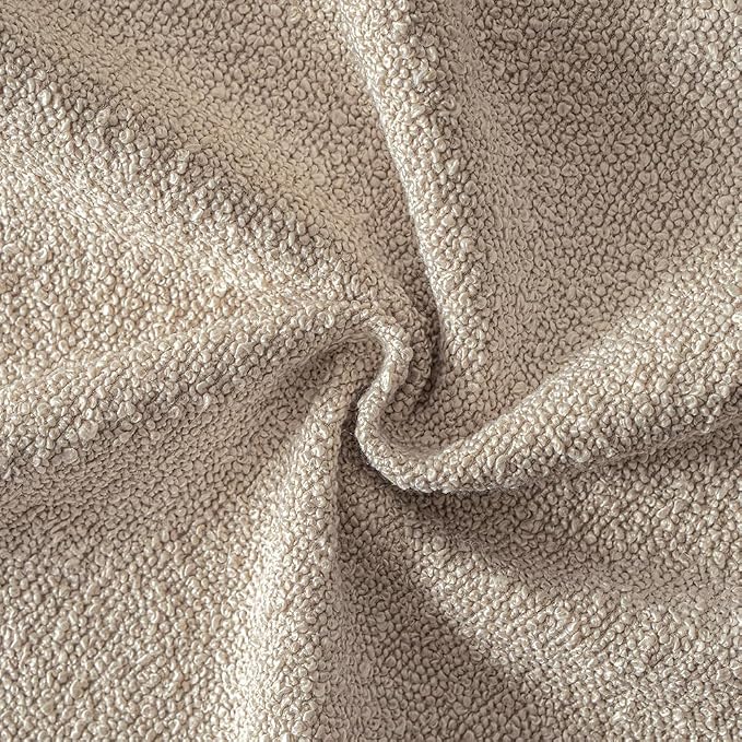 MIULEE 20x20 Decorative Lumbar Boucle Couch Pillow Covers Oatmeal | Set of 2 Textured Neutral Throw Pillow Covers, Accent Solid Pillowcases, Sofa Living Room Home Decor