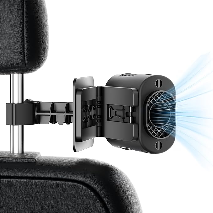 Car Fan Rechargeable, 14500mAh Battery Powered, Max 67Hrs Car Cooling, 5 Powerful Speed Car Seat Fan with LED Light, 360° Rotatable, Air Circulation for Car, Sedan, Vehicle, Van, Truck, SUV, RV