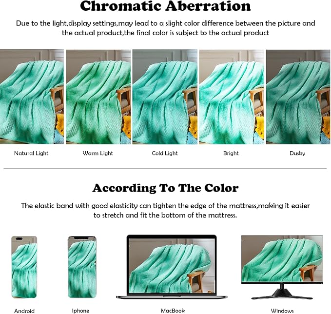 NEWCOSPLAY Fleece Leaves Pattern Queen Blanket, Aqua, 90"x90" | Super Soft Throw Blanket, Lightweight Cozy Bed Sofa Blanket, Premium Silky Flannel Fleece, Travel Blanket for All Season Use