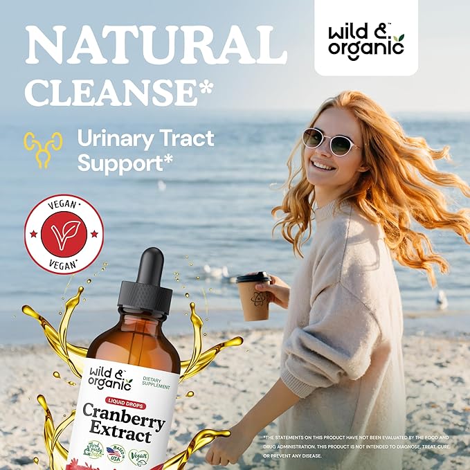 Wild & Organic Cranberry Extract Tincture 4 fl oz & Cryptolepis Root Tincture 4 fl oz