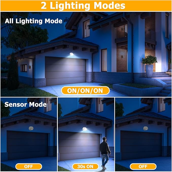 Motion Sensor Outdoor Lights - Outdoor Motion Sensor Light Battery Operated Wireless Spotlight Motion Detector Security Light Auto On Off for Sheltered Porch Stair Hallway Garage Wall Shed (4 Pack)