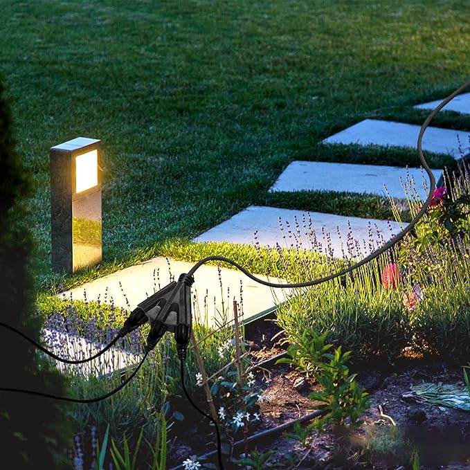 3-Outlets Indoor Outdoor Extension Cord Weatherproof, UL Certified, 16 Gauge 10FT Black 3 Prong Heavy Duty, 16/3 SJTW 13A Power Cord