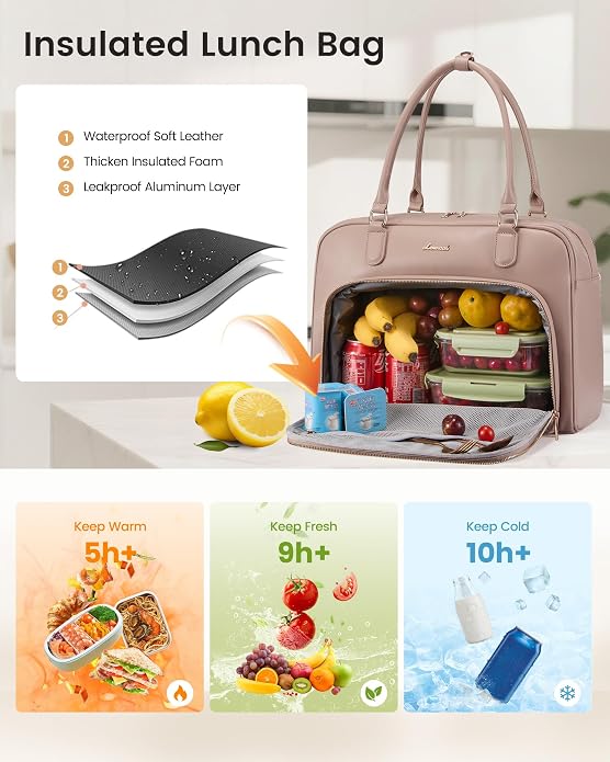 LOVEVOOK Tote Bag for Women,Light Puffer Tote Bag with Multi-pockets,Stylish Carry on Laptop Bags for Daily,Travel,Work,Gym