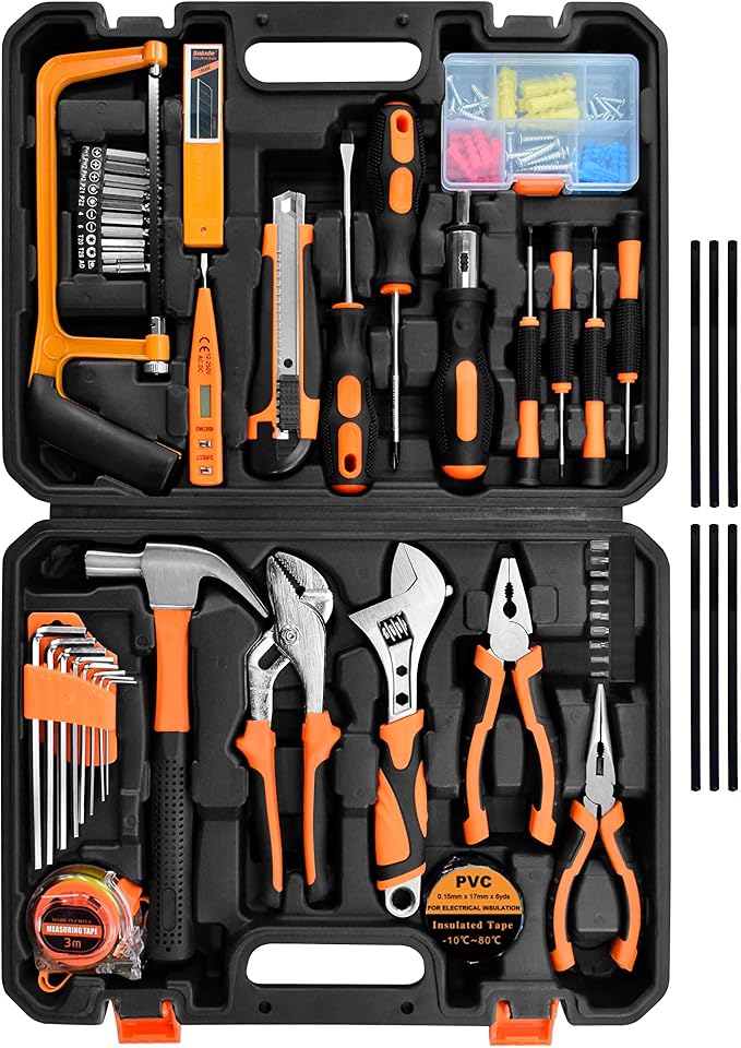 SOLUDE Tool Set,148-Piece Home Repair Tool Kit for Men Women College Students,Household Basic Hand Tool Sets with Case for Home Maintenance,Dorm Essentials and DIY Projects