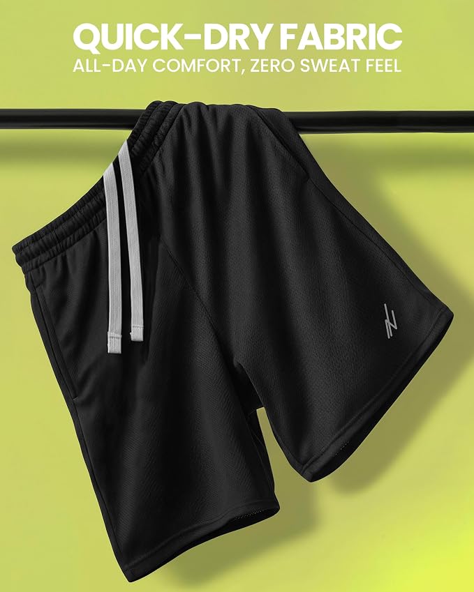 Quick Dry Knit Men's Athletic Shorts Loose-Fit Running Workout Gym Shorts