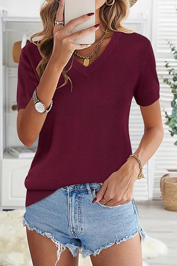Arach&Cloz Women's Wool Blend Spring Summer Lightweight Business Casual Sweater Tops 2026
