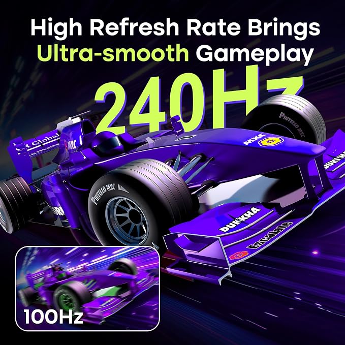 Amzfast 27 Inch Gaming Monitor, 240Hz 1ms FHD 1080P, Adaptive Sync, HDR400, 4000:1 Contrast, 125% sRGB, Built-in Speakers, HDMI 2.0 & DP 1.4, VESA 100x100, Retractable Headphone Holder, AMZG27F5 Pro