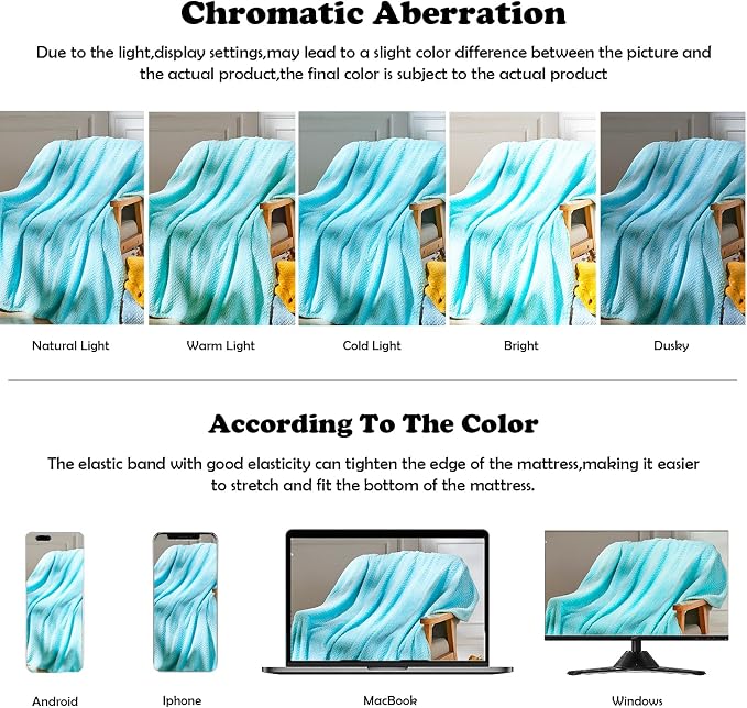 NEWCOSPLAY Fleece Leaves Pattern Queen Blanket, Turquoise, 90"x90" | Super Soft Throw Blanket, Lightweight Cozy Bed Sofa Blanket, Premium Silky Flannel Fleece, Travel Blanket for All Season Use
