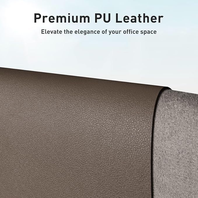 Aothia Leather Desk Pad Protector, Office Mat, Large Mouse Pad, Non-Slip PU Leather Blotter, Laptop Desk Pad, Waterproof Writing Pad for Office and Home (Coffee, 31.5" x 15.7")