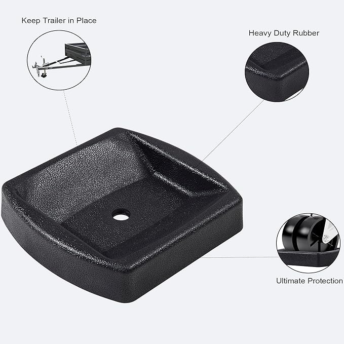LEORAY Jack Wheel Chock, Reinforced Rubber Jack Caster Wheel Dock for Caravans and Trailers (Dual Wheel)