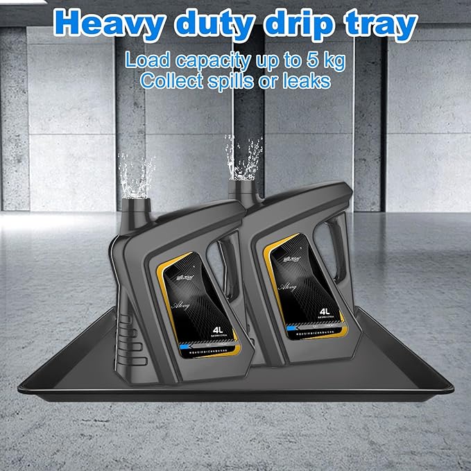 Hlimior4 Pack Oil Change Drain Pan - 22”Auto Oil Drip Pan，Oil Drip Tray for Under Car Plastic Oil Tray,Mini Fridge Drip Tray for Mini Fridges Air Conditioners Machinery Oil Catch Pan Replacement Tray