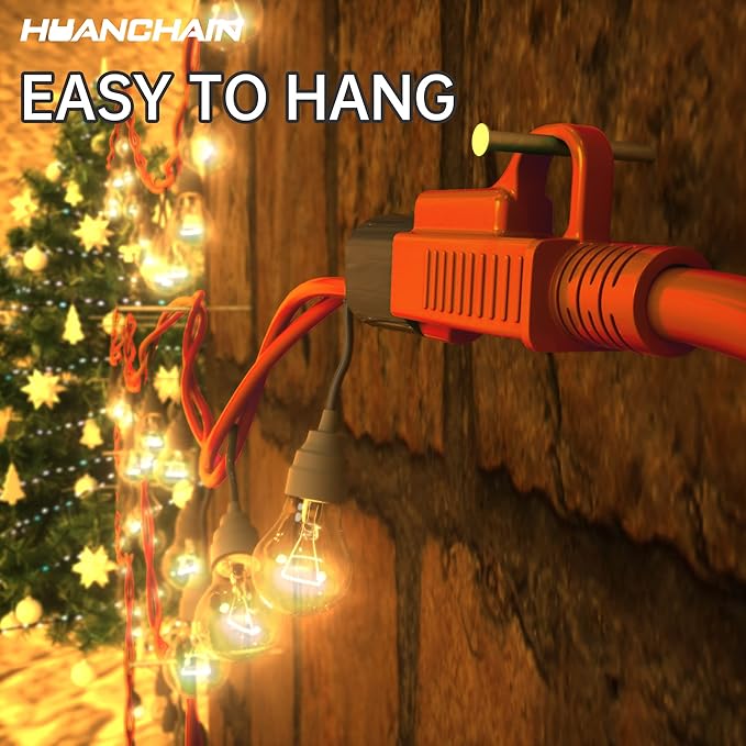 HUANCHAIN Indoor Outdoor Extension Cord 25 ft Waterproof, 16/3 Gauge Flexible Cold-Resistant Appliance Extension Cord Outside, 13A 1625W 16AWG SJTW, 3 Prong Electric Cable Orange, ETL