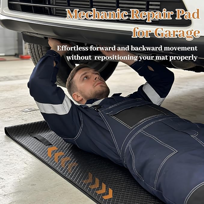 Rolling Creeper Mat, 60"x28" Zero Ground Clearance Mechanic Mat for Working Under Car, Under Car Roller for All Vehicles & Terrains, 3-Layer Design with Storage Bag