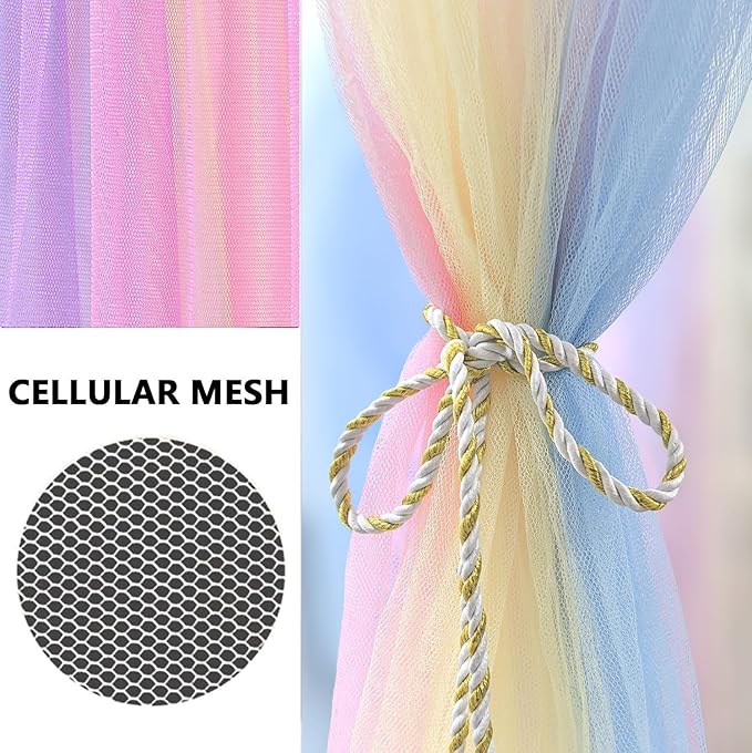 Comtelek Curtains Bed Canopy Rainbow Mosquito Net for Bed Canopy Four Corner Post Elegant Mosquito Net Set, Stick Hook &Profession Rope for net, Screen Netting Canopy Curtains, Full/Queen/King