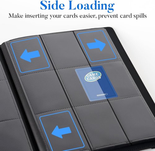Fabmaker Premium 9 Pocket Card Binder - Sturdy Collection Album for 360 Game & Sports Cards | Grey