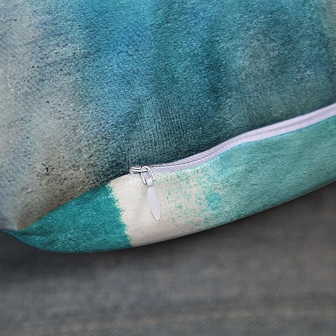 Emvency Throw Pillow Covers Set of 2, 24 x 24 Inch, Abstract Modern Teal | Turquoise Painting Outdoor Decorative Square Pillow Cases Couch Cushion Case for Couch Bed Sofa Living Room Home Decor