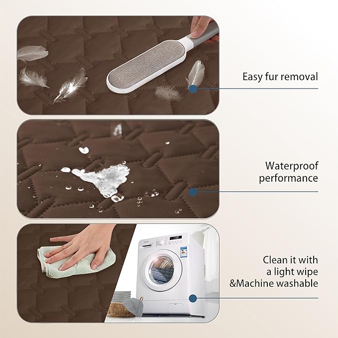 gogobunny 3X Stronger Waterproof Pet Blanket, Scratch Proof Furniture Protector for Dogs Cats, Reversible Cover 30x90 Inch, Dark Chocolate