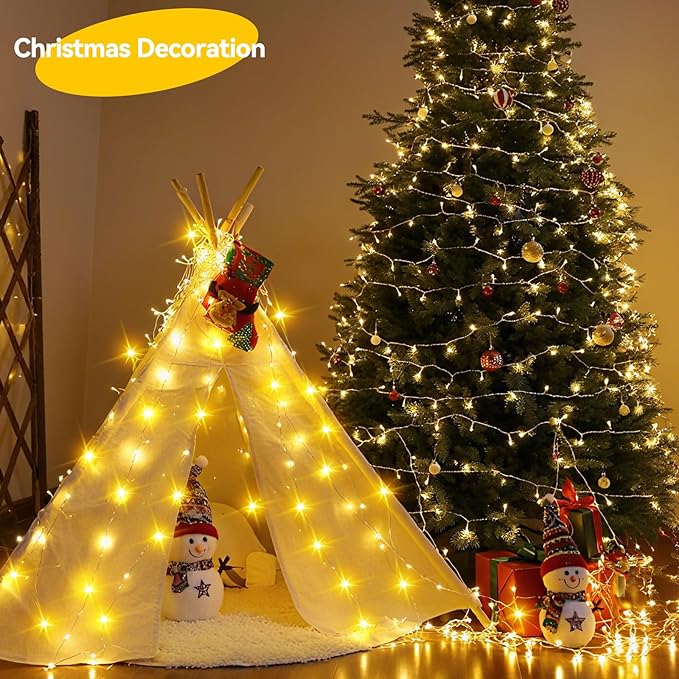 LitHome 6 Pack Warm White Fairy Lights Battery Operated, 20 FT 60 LED Twinkle Lights Battery Operated 2 Modes, Waterproof Led Fairy String Light for Indoor Outdoor Christmas Wedding Bedroom Decor