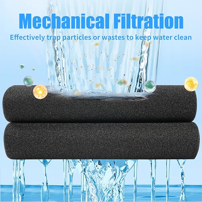 AQUANEAT Aquarium Bio Sponge Filter Media Pad Cut-to-Size Open Cell Foam Sheet for Fish Tank Sump (20" x 20" x 0.5")