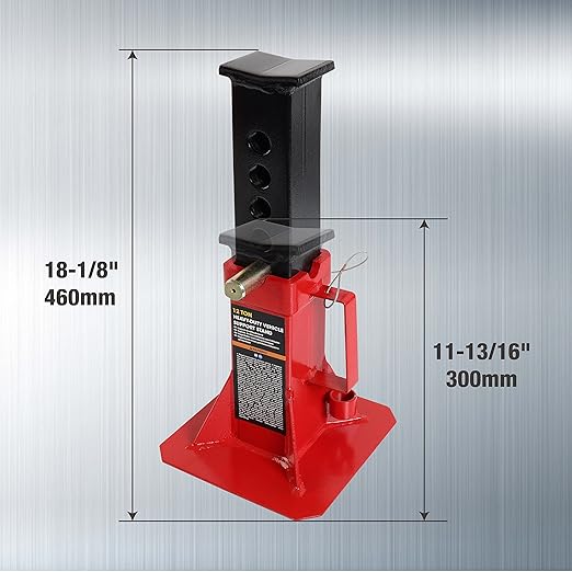 TCE ATZ120005U Torin Heavy Duty Car Jack Stand with Lock, 12 Ton (26,400 lb) Capacity, Red, 1 Pair
