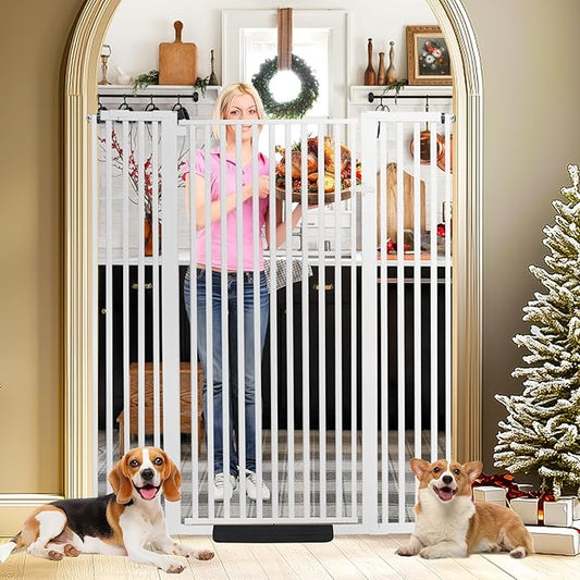 59 Inch Extra Tall Pet Gate for Cats,29.5-43" Adjustable Wide Dog Gates,No Drilling Pressure Mounted Walk Through Tall Cat Gate for Doorways,Hallway,Stairs