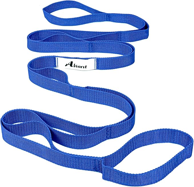 Stretching Strap Yoga Straps for Physical Therapy, 10 Loops Non-Elastic Stretch Band for Pilates, Flexibility, Exercise and Gymnastics