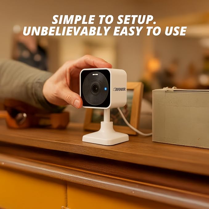 Defender GO 2K AI Powered WiFi Indoor/Outdoor Home, Business, Pet, Baby Security Camera, AI Detection, Dual Band, Spotlight/Siren, Color Night Vision, 2-Way Talk, Works with ClearVu App