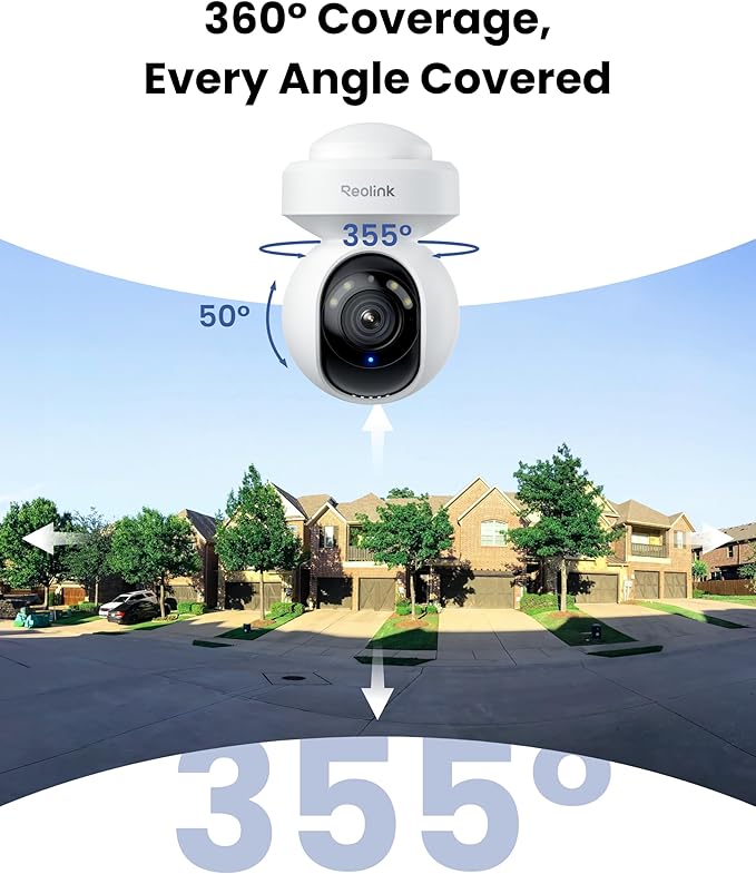 REOLINK E1 Outdoor Pro 4K PTZ Outdoor Security Camera WiFi Plug-in Power | No Subscription Local Storage, Dual-Band Wi-Fi 6, 3X Optical Zoom, Auto Tracking, Smart AI Detection, Color Night Vision