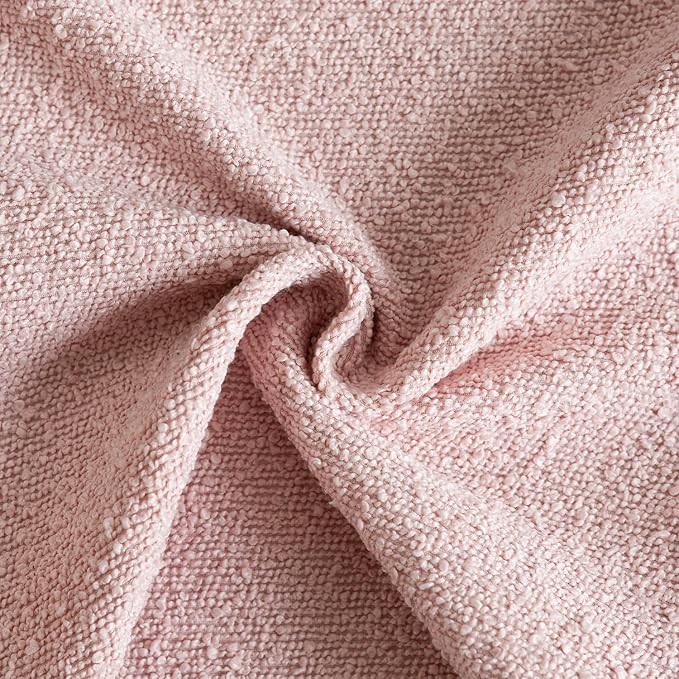Foindtower Pack of 2 Textured Boucle Throw Pillow Covers Accent Solid Pillow Cases Cozy Soft Decorative Couch Cushion Case for Chair Sofa Bedroom Living Room Home Decor 20x20 Inch Sakura Pink