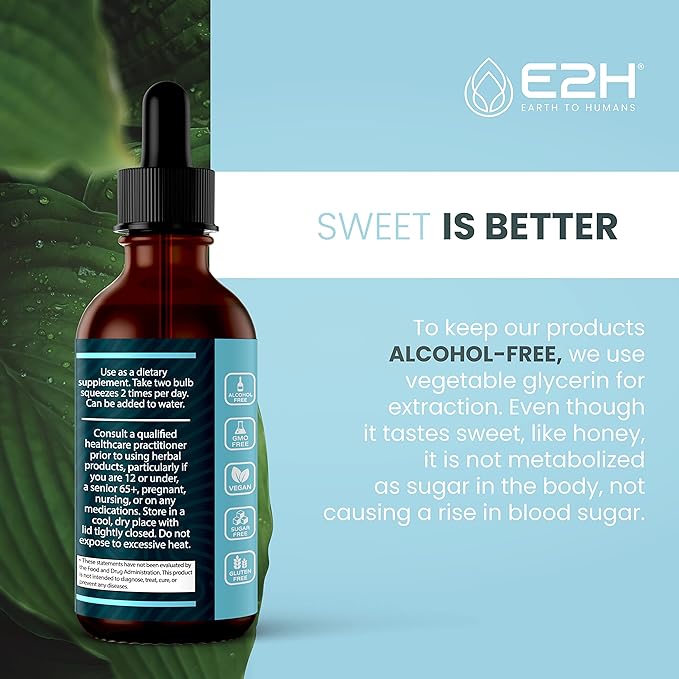 E2H Advanced Immune Defense Supplement - All-Natural Immune Booster - Immune Support Supplements Drops - Contains Holy Basil, Papaya Leaves and Red Banded Polypore - Non-GMO, Vegan - 2 Fl Oz