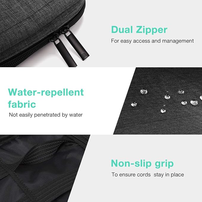 BAGSMART Travel Electronics Organizer, Phone SD Card, Men Women, Black | Travel Cord Organizer, For Travel Essentials, Cable Organizer for Phone & SD Card, For Men & Women